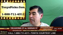 College Basketball Free Pick Kansas St Wildcats vs. Oklahoma St Cowboys Prediction Odds Preview 3-9-2016