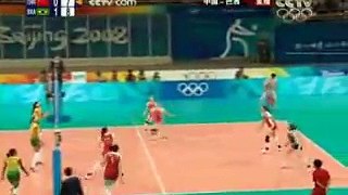 2008 volleyball beijing CHN vs BRA semifinals 5