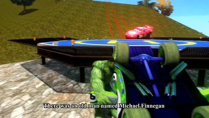 Spiderman Songs Lyrics ♫ Michael Finnegan ♫ Hulk green Cars McQueen Lightning