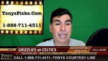 NBA Free Pick Boston Celtics vs. Memphis Grizzlies Prediction Odds Preview 3-9-2016