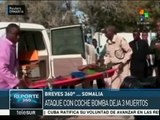Atentado con coche bomba en Somalia deja tres policías muertos