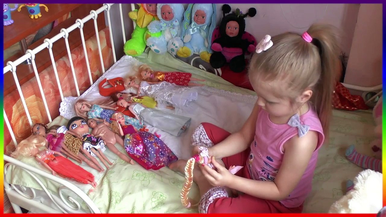 Cute little girl playing in the Barbie and Ken .Cute kids video.Russia Ufa 2015