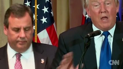 Just watch Chris Christie's face in this video as he stands behind Donald J. Trump