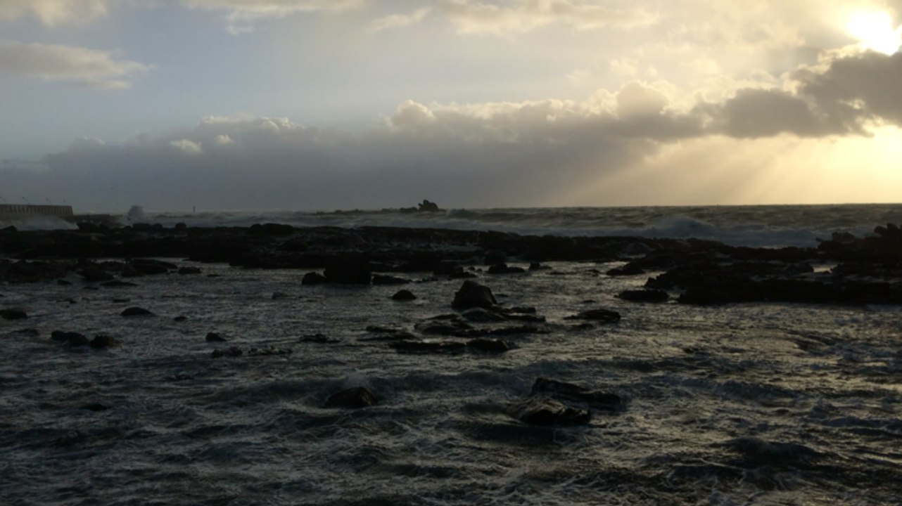 Grande marée,rafales et vagues