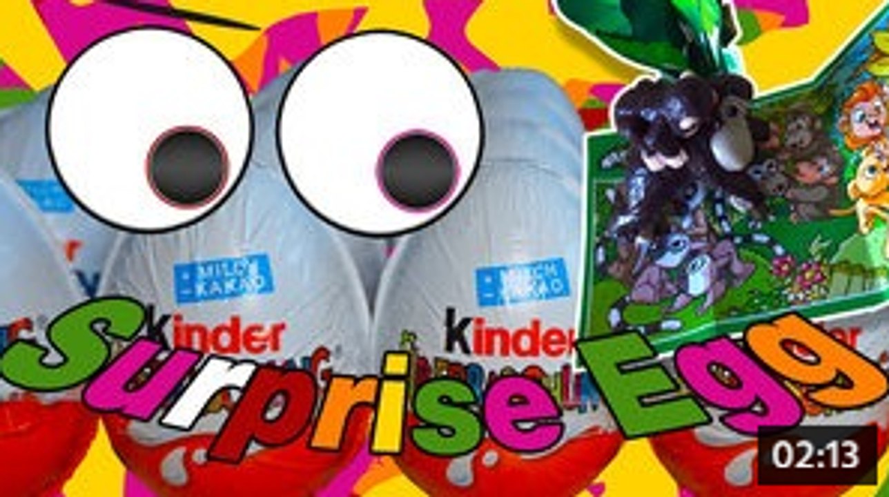 Kinder Surprise Egg Unboxing Jungle Animals Ape...