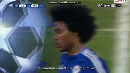 Zlatan Ibrahimović Horror Foul in Willian Chelsea 1-1 PSG