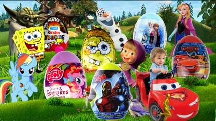 Star Wars Surprise Eggs - disney cars, MARVEL, Spider Man, SpongeBob, Disney Frozen