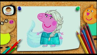 Peppa Pig y Elsa Frozen - Disfraces Halloween La Cerdita En Español PequeTV