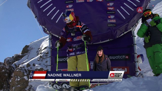 Run Nadine Wallner 2nd place - Fieberbrunn Kitzbüheler Alpen - Swatch Freeride World Tour 2016
