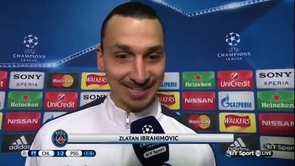 Zlatan Ibrahimovic Post Match Interview | Chelsea 1-2 PSG 09.03.2016 HD
