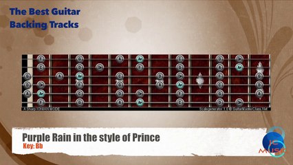 Purple Rain in the style of Prince Guitar Backing Track with scale map