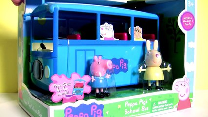 Peppa Pig School Bus Toy Review with Miss Rabbit 2016 - Cerdita Peppa Pig Autobús Escolar