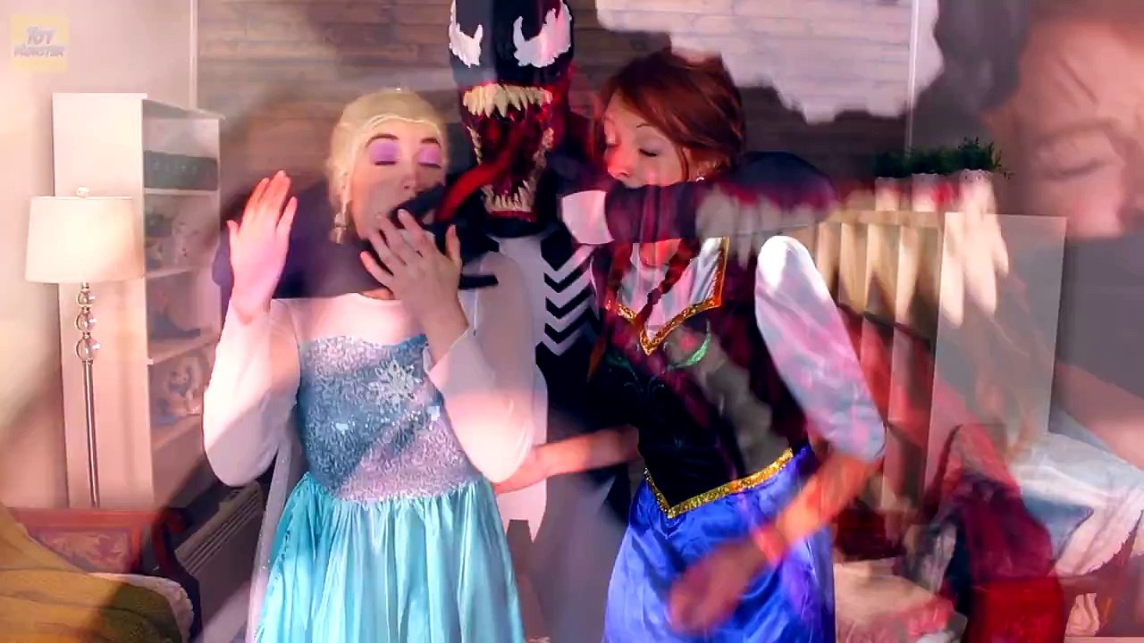 Spiderman vs Venom vs Frozen Elsa & Anna! Elsa & Anna are Kidnapped in Real Life Superhero