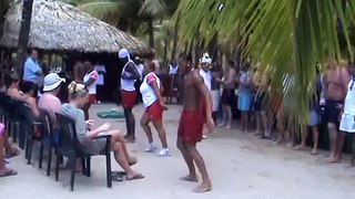 Riu Mambo - entertainment team on the beach before coconut throwing