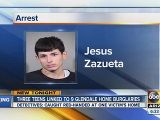 Three teens linked to nine Glendale home burglaries