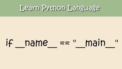 Python Tutorial - Chapter 15. if __name__ == "__main__"