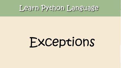 Python Tutorial  - Chapter 16. Exceptions