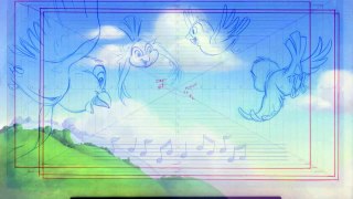 Process of Animation - Blue Bird - from roughs to final color