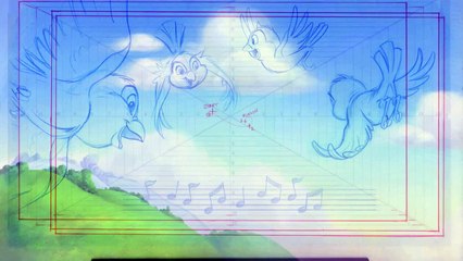 Process of Animation - Blue Bird - from roughs to final color