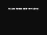 Read VBA and Macros for Microsoft Excel Ebook Free