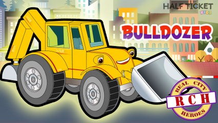Bulldozer for Kids | Construction Vehicles | Real City Heroes