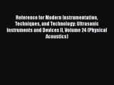 Read Reference for Modern Instrumentation Techniques and Technology: Ultrasonic Instruments
