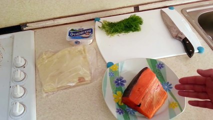 Рулет из лаваша с красной рыбой