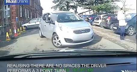 Bad Driver Takes Two Minutes To Complete 17 Point Turn!