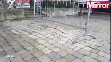 Eerie footage shows cobbled street 'breathing in and out' - but what's causing it