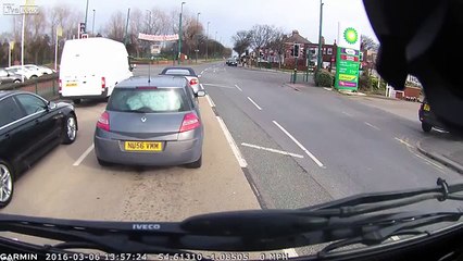 Horse and buggy driver clearly doesn't understand what a red light means