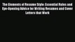 Read The Elements of Resume Style: Essential Rules and Eye-Opening Advice for Writing Resumes