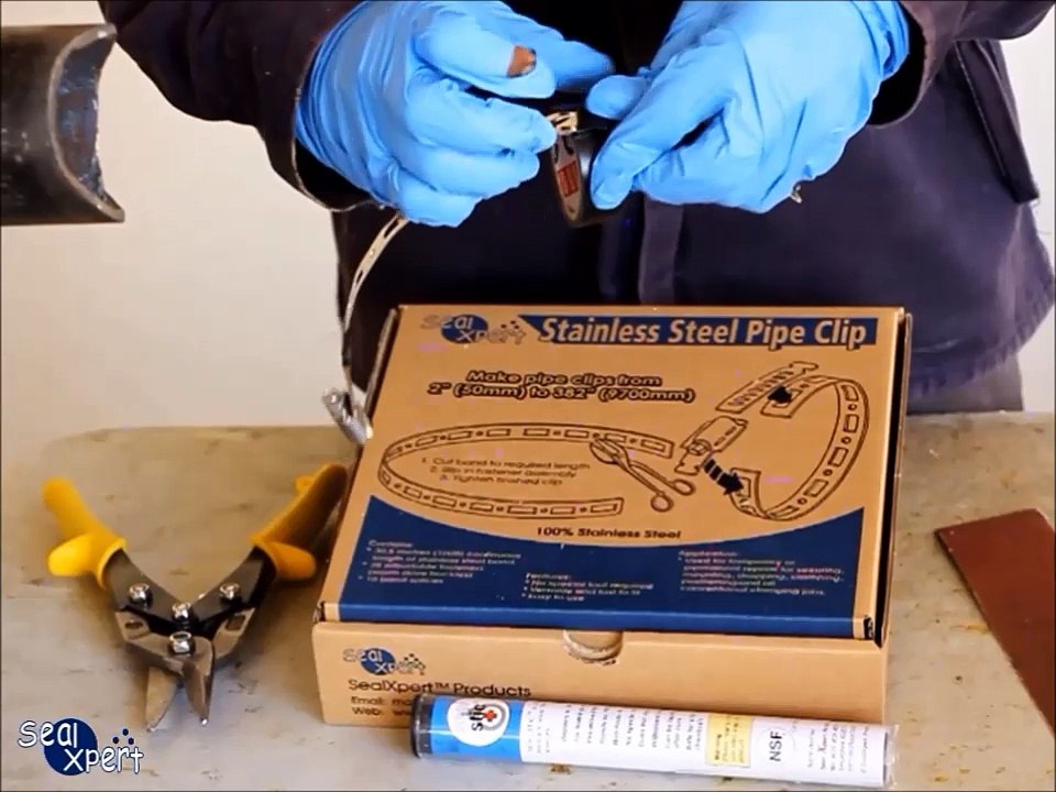 (P) tubulação composta reparo de vazamento - Como usar o grampo da tubulação de aço inoxidável