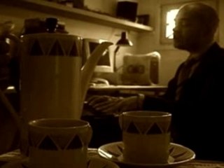 English Tea Pot and Two Cups with Saucers