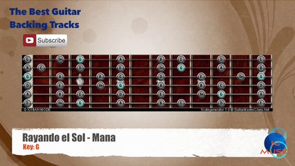 Rayando el Sol - Mana Guitar Backing Track with scale chart
