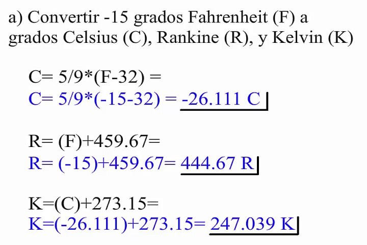 Convertir grados Fahrenheit a Celsius, Rankine y Kelvin - Vídeo Dailymotion