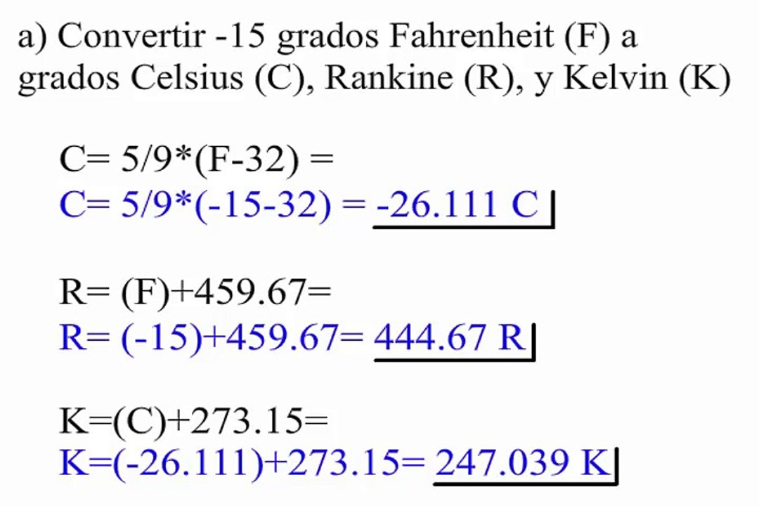 Convertir grados Fahrenheit a Celsius, Rankine y Kelvin - Vídeo Dailymotion