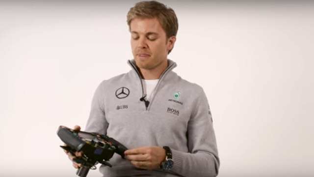 Nico Rosberg nos enseña el volante de su F1