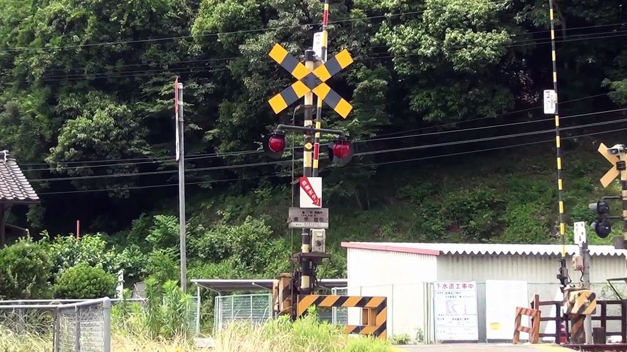 珍しい踏切警報機 (ﾗﾝﾀﾝ?) / 津山線 金川駅付近