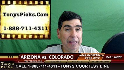 College Basketball Free Pick Colorado Buffaloes vs. Arizona Wildcats Prediction Odds Preview 3-10-2016