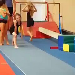 Little Girl Gymnastic Practice