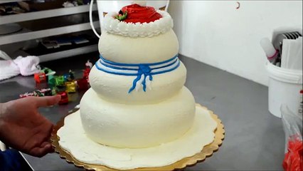 How to design a snow man for the Holiday Party - Making of Snow Man Cake