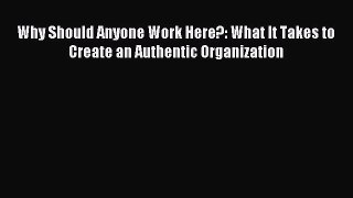 Read Why Should Anyone Work Here?: What It Takes to Create an Authentic Organization Ebook