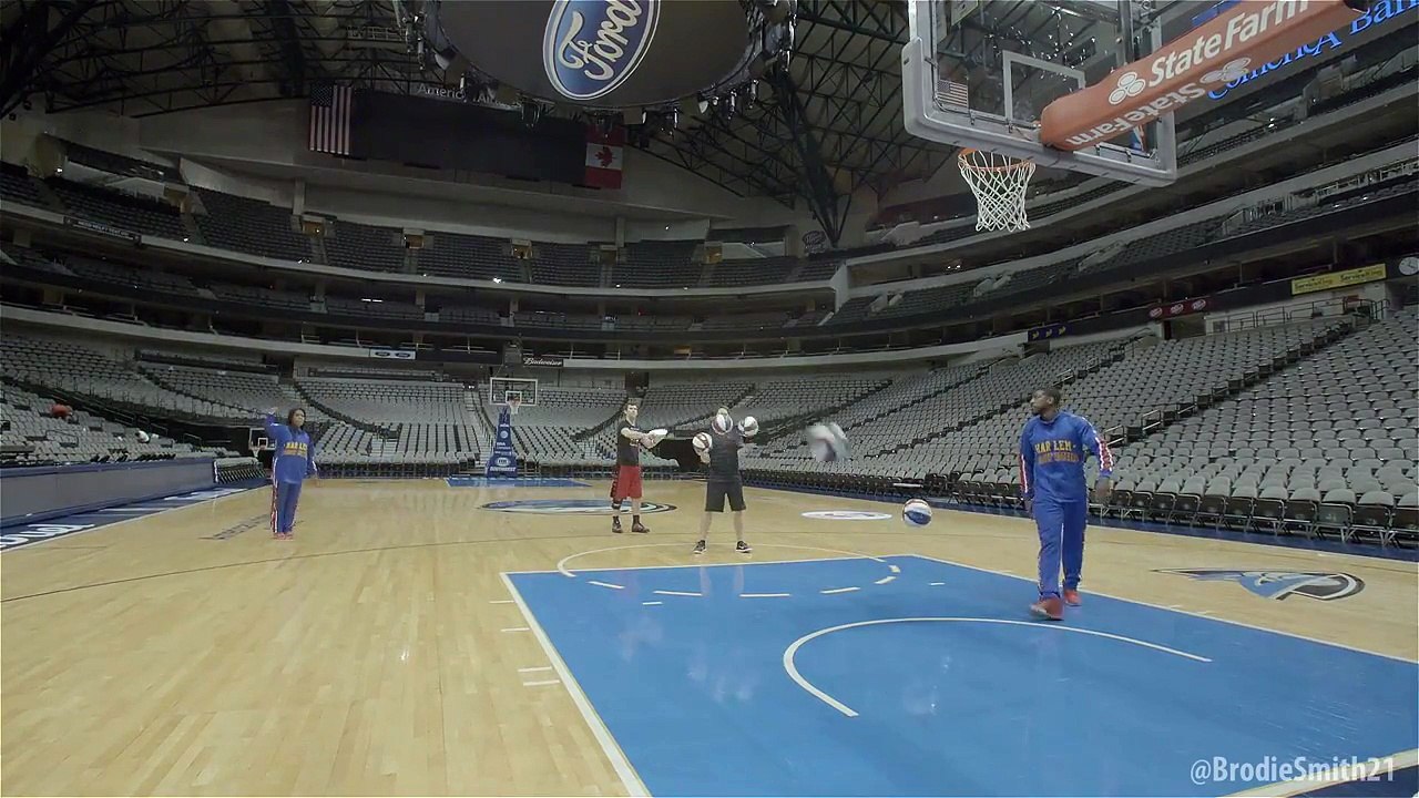 Trick Shots with Harlem Globetrotters - Brodie Smith