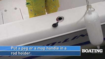 Fender Hanging on Boat Hook or Pole