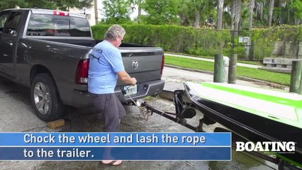 Using a Wheel Chock at the Boat Ramp