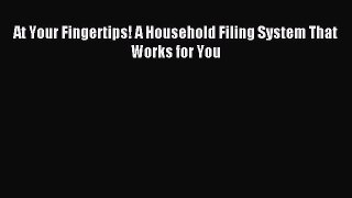 Read At Your Fingertips! A Household Filing System That Works for You PDF Free