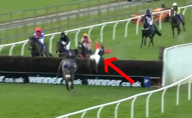 Jockey Goes Airborne After Falling Off His Horse