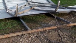 Dog Sits on Lawn Mower, he's got the cleanup under control