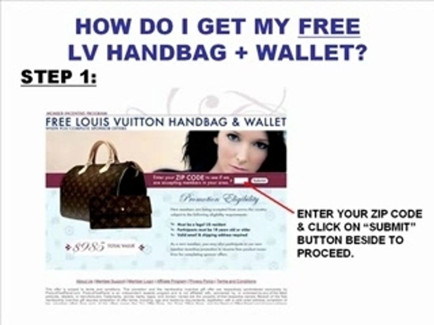 FREE Louis Vuitton (LV) Handbag + Wallet / FREE LV (US ONLY) - video  Dailymotion