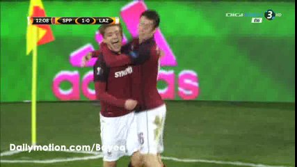 Martin Frydek Goal HD - Sparta Prague 1-0 Lazio - 10-03-2016